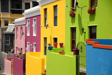 Colorful houses in cape town, South Africa