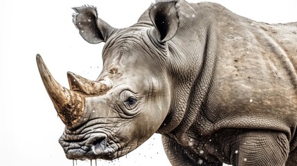 rhinoceros on a white background, Generative AI, Generative, AI
