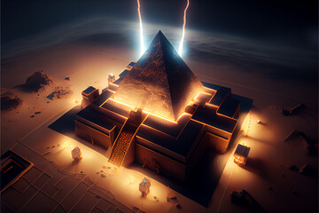 Modern rendition of the great pyramid composed using Generative AI 