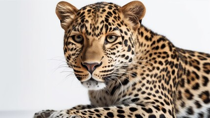 Leopard on a white background, Generative AI, Generative, AI