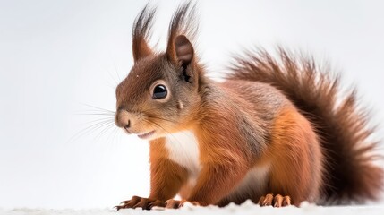 Obraz premium Squirrel on a white background, Generative AI, Generative, AI