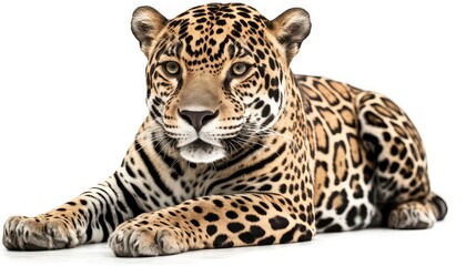 Obraz premium Leopard on a white background, Generative AI, Generative, AI