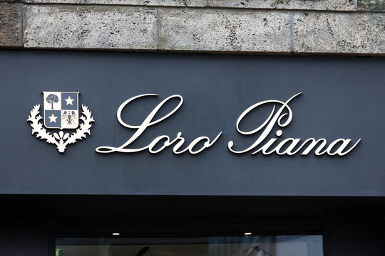 st moritz, graubuenden / switzerland - 26 04 2023: a sign of a lora piana shop