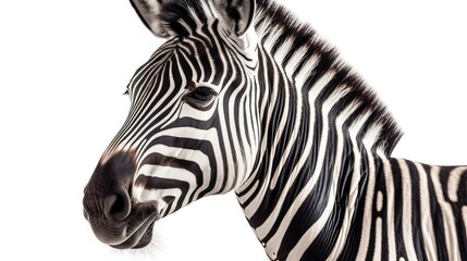 Zebra on a white background, Generative AI, Generative, AI