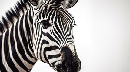 Fototapeta na wymiar Zebra on a white background, Generative AI, Generative, AIGenerative AI, Generative, AI
