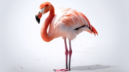 Flamingo on a white background, Generative AI, Generative, AI