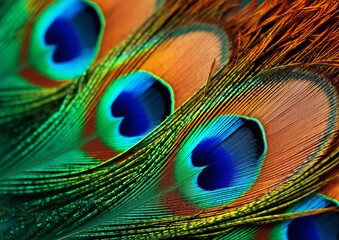 Fototapeta premium Close up of colorful feather. Generative AI.