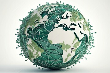Eco Earth globe illustration, sustainability, creative