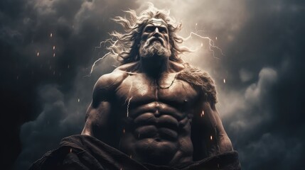Father of the Olympians: Zeus, the Mighty God Who Reigns Supreme on Mount Olympus by Generative AI