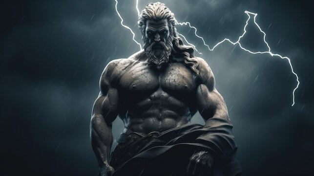 God of the Sky: Zeus, the Ruler of the Heavens and Weather in Ancient Mythology by Generative AI