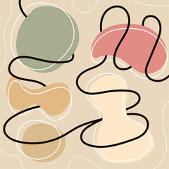 Hand drawn illustration background with abstract shapes Vector
