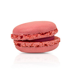 Pink macaroon isolated  on a transparent background