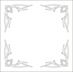 Elegant black and white monochrome ornamental border for greeting cards, banners, invitations. Vector frame for all sizes and formats. Isolated vector illustration.	