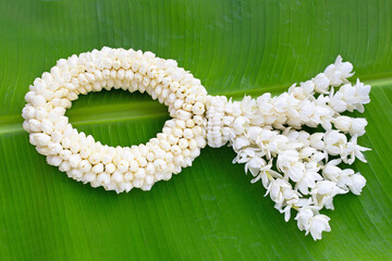 Thai white jasmine flower garland