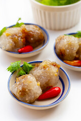 Tapioca balls with pork filling