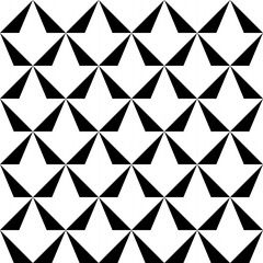 Seamless surface pattern design with modern ornament. Triangles background. Repeated triangular shapes. Geometric image. Ethnic embroidery motif. Zigzag figures and arrows. Vector.