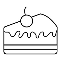 Cake Thin Line Icon