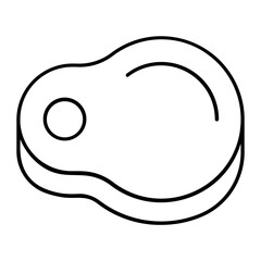 Steak Thin Line Icon