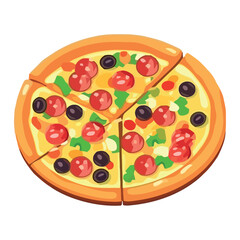 pizza with mozzarella and vegetables