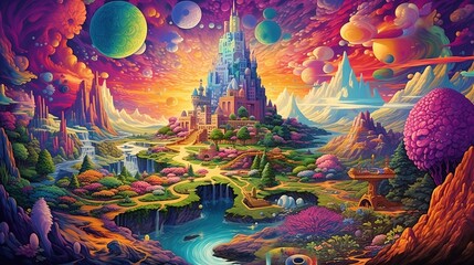 Obraz na płótnie Canvas Fantasy City - Generative AI