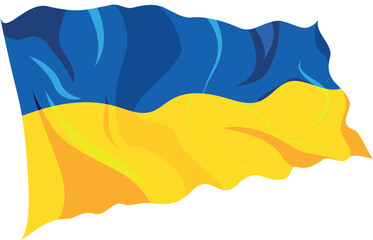 Ukrainian waving flag, state national symbols of Ukraine