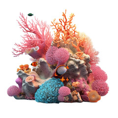 small coral reef isolated on transparent background cutout © PNG WORLD