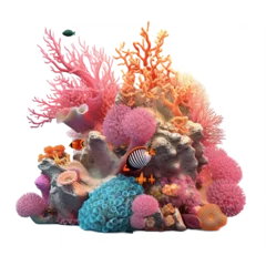Fototapete Unterwasser small coral reef isolated on transparent background cutout
