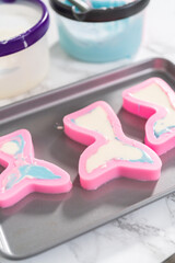 Mermaid themed 3 layer vanilla cake