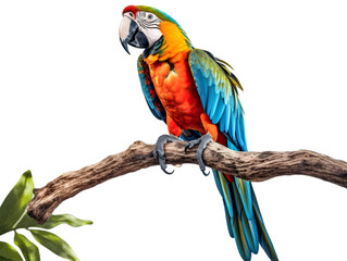 macaw parrot isolated from background, PNG, generative AI.