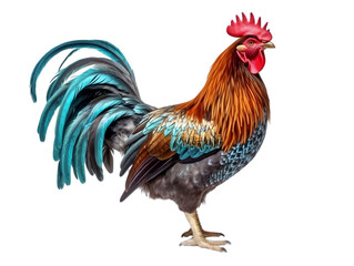 Fototapeta premium rooster isolated from background, PNG, generative AI.