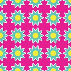 Y2K floral pattern. Funny funky retro flowers background