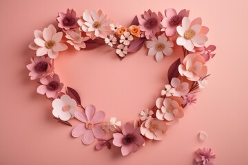 Fototapeta na wymiar rose pink background concept card valentine heart flower wedding day love. Generative AI.