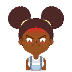 african american girl angry face cartoon cute