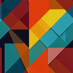 abstract painting with very bright squares lines and jagged edges and straight lines