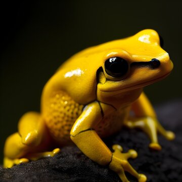 Golden Poison Dart Frog Macro Photography