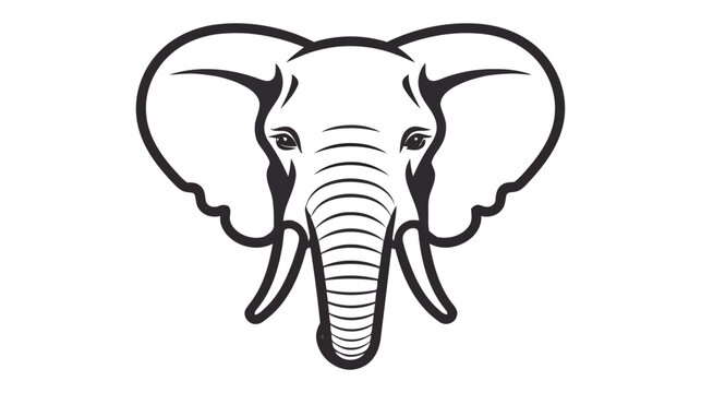Vector elephant logo. Elephant icon on white background