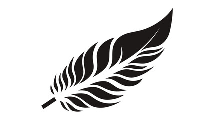 Obraz premium Feather icon. Vector silhouette logo on white background