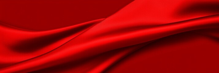 Red flowing, luxurious, satin fabric for background. (generative ai)