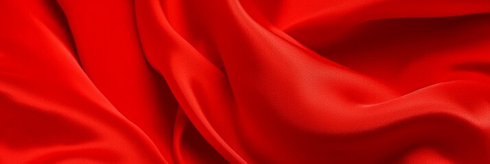 Red flowing, luxurious, satin fabric for background. (generative ai)