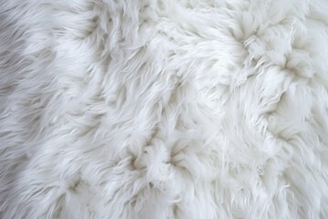 Very peri white color sheep fur sheepskin rug background Wool texture. AI generative