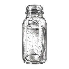 Transparent glass bottle with fresh liquid drink