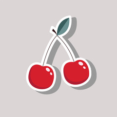 Vector cherry sticker design