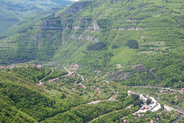 Naklejka na ściany i meble iskar gorge near village of Bov, Balkan Mountains, Bulgaria