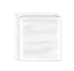 Stand bag with handle mockup. Vector illustration isolated on white background. Perfect for presentation diaper, pants, nappies, wet wipes, food, etc. EPS10.