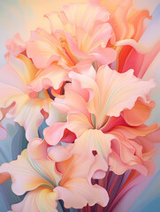 Stunning flower art illustration background. Generative AI.