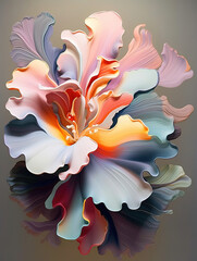 Stunning flower art illustration background. Generative AI.