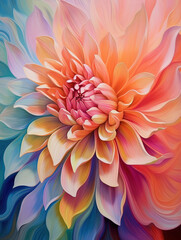 Stunning flower art illustration background. Generative AI.