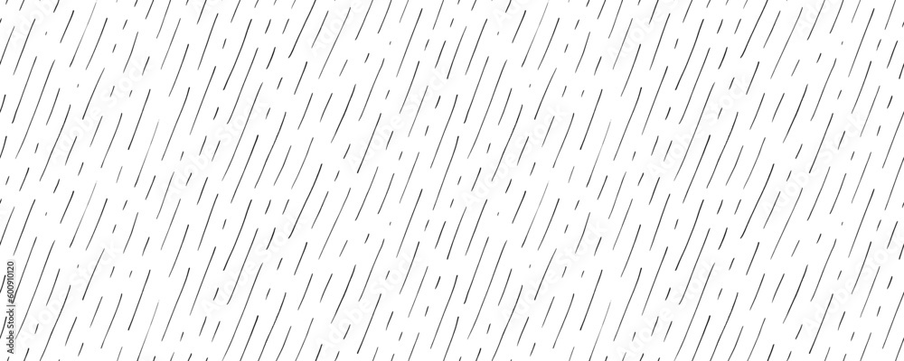 Poster diagonal thin stripes seamless pattern. hand drawn dashed parallel short lines in doodle style. rain