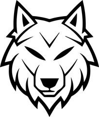 Wolf Head silhouette Logo Icon Template