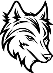 Wolf Head silhouette Logo Icon Template